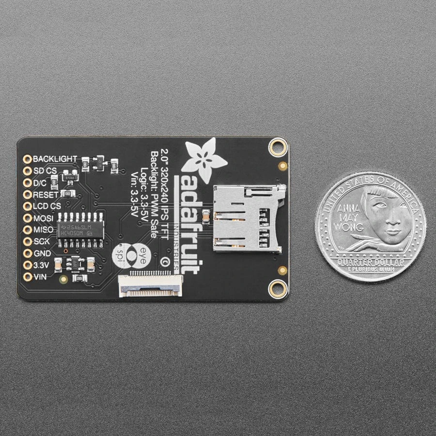 2.0" 320x240 Color IPS TFT Display With MicroSD Card Breakout - EYESPI 6 2.0" 320x240 Color IPS TFT Display With MicroSD Card Breakout - EYESPI - Image 4