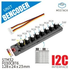 8-Encoder Unit (STM32F030) -Electronic Accessories Store 8 encoder unit stm32f030 m5stack u153 40226217001155