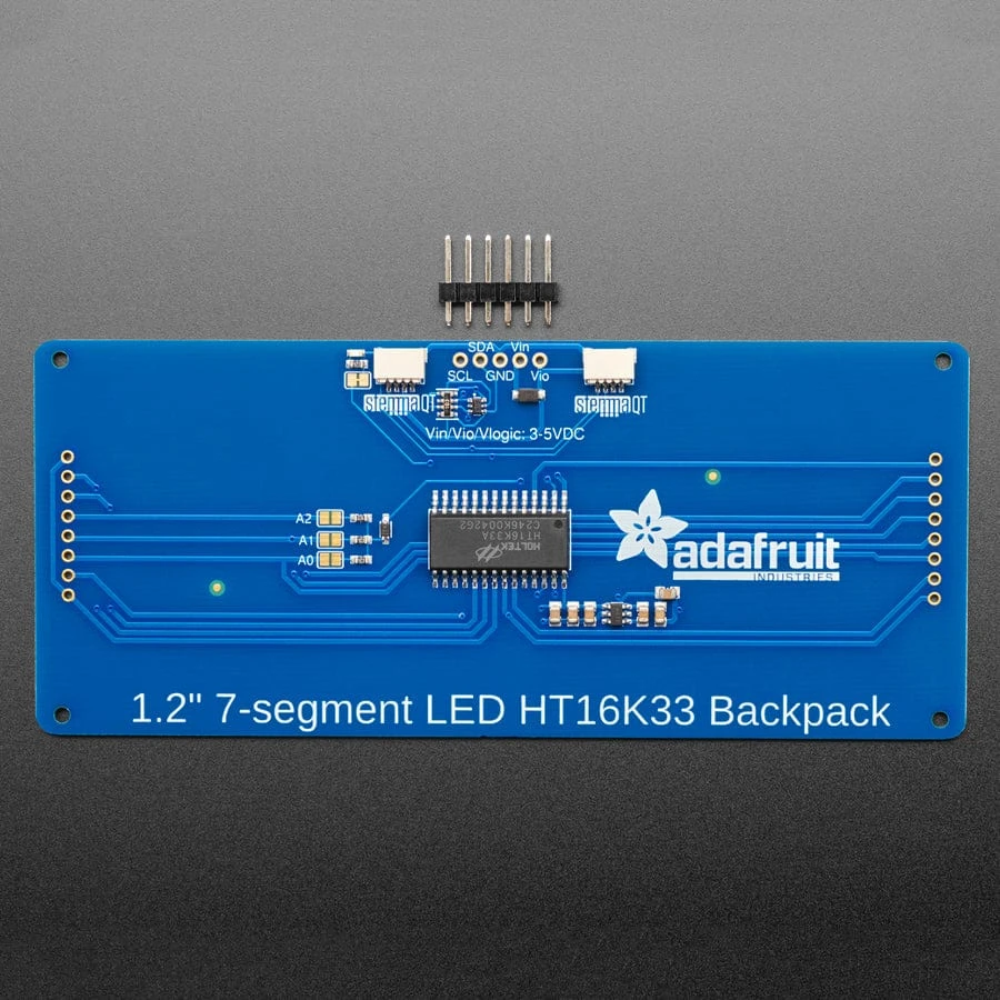 Adafruit 1.2" 4-Digit 7-Segment Display W/I2C Backpack - Red 5 Adafruit 1.2" 4-Digit 7-Segment Display W/I2C Backpack - Red - Image 3