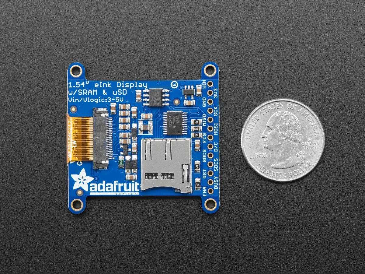 Adafruit 1.54" 152x152 Tri-Color EInk / EPaper Display With SRAM (152x152 With IL0373) 5 Adafruit 1.54" 152x152 Tri-Color EInk / EPaper Display With SRAM (152x152 With IL0373) - Image 3