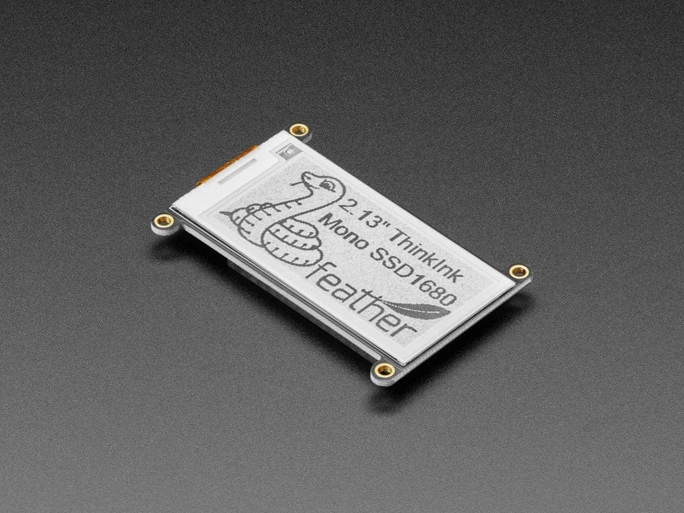 Adafruit 2.13" Monochrome EInk / EPaper Display FeatherWing (250x122 Monochrome With SSD1675) 4 Adafruit 2.13" Monochrome EInk / EPaper Display FeatherWing (250x122 Monochrome With SSD1675) - Image 2