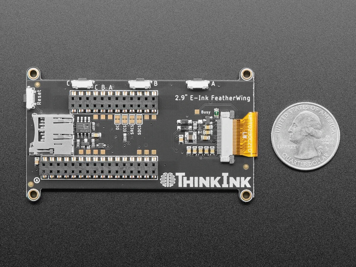 Adafruit 2.9" Tri-Color EInk / EPaper Display FeatherWing (Red Black White) 7 Adafruit 2.9" Tri-Color EInk / EPaper Display FeatherWing (Red Black White) - Image 5