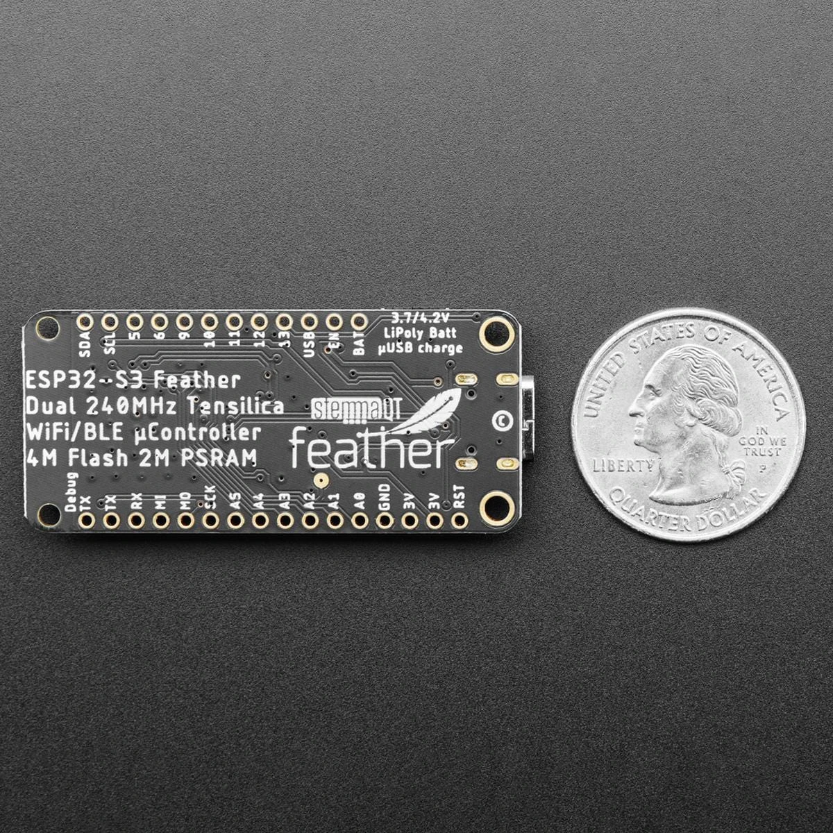 Adafruit ESP32-S3 Feather With 4MB Flash 2MB PSRAM - STEMMA QT / Qwiic 8 Adafruit ESP32-S3 Feather With 4MB Flash 2MB PSRAM - STEMMA QT / Qwiic - Image 6