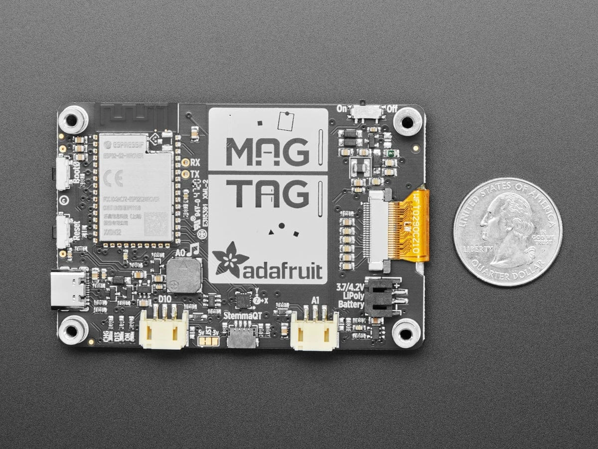Adafruit MagTag - 2.9" Grayscale E-Ink WiFi Display 8 Adafruit MagTag - 2.9" Grayscale E-Ink WiFi Display - Image 6