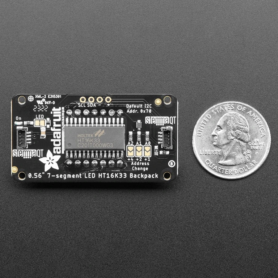 Assembled Adafruit 0.56" 4-Digit 7-Segment Display - W/ I2C Backpack QT - White 6 Assembled Adafruit 0.56" 4-Digit 7-Segment Display - W/ I2C Backpack QT - White - Image 4