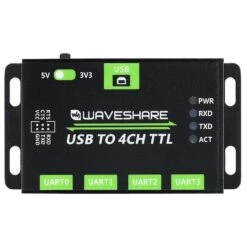 Industrial 4-Channel USB To UART Converter -Electronic Accessories Store industrial 4 channel usb to uart converter waveshare wav 21619 35702032695491