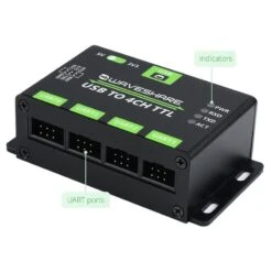 Industrial 4-Channel USB To UART Converter -Electronic Accessories Store industrial 4 channel usb to uart converter waveshare wav 21619 35702032990403