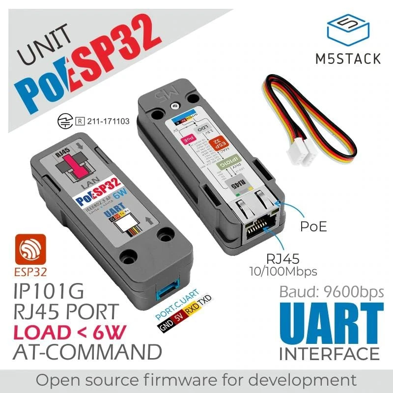 M5Stack ESP32 Ethernet Unit With PoE 4 M5Stack ESP32 Ethernet Unit With PoE - Image 2
