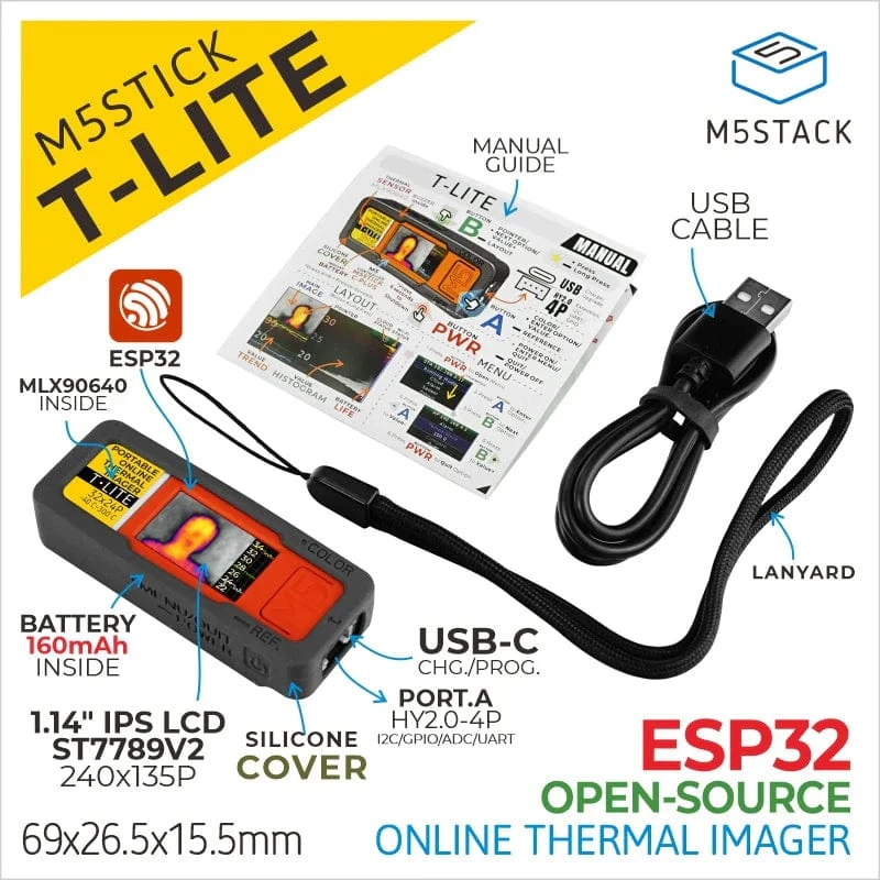 M5stick T-Lite Thermal Camera Dev Kit (MLX90640) 4 M5stick T-Lite Thermal Camera Dev Kit (MLX90640) - Image 2