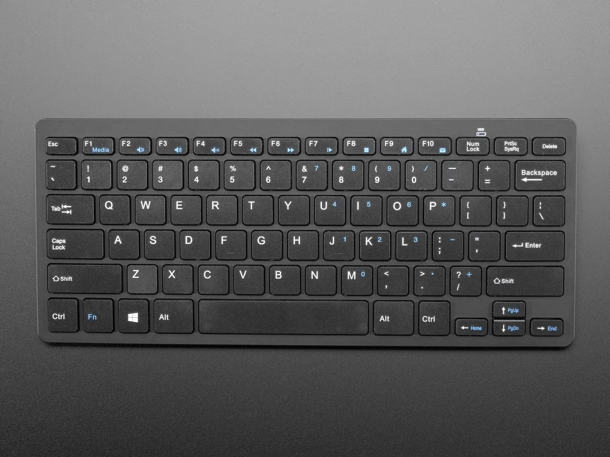 Mini Wireless Keyboard - Black (with Batteries) 4 Mini Wireless Keyboard - Black (with Batteries) - Image 2