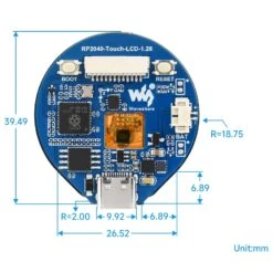 RP2040 1.28" Round Touch LCD With Accelerometer & Gyroscope 17 RP2040 1.28" Round Touch LCD With Accelerometer & Gyroscope -Electronic Accessories Store rp2040 microcontroller with a 1 28 round touch lcd waveshare wav 24580 40491244945603