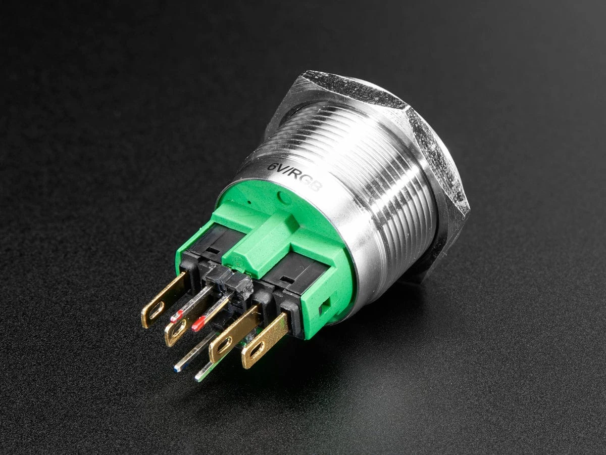 Rugged Metal Pushbutton - 22mm 6V RGB Momentary 4 Rugged Metal Pushbutton - 22mm 6V RGB Momentary - Image 2