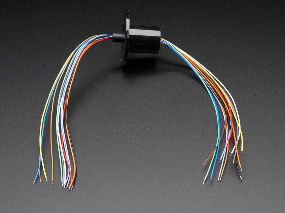 Slip Ring With Flange - 22mm Diameter, 12 Wires, Max 240V @ 2A 3 Slip Ring With Flange - 22mm Diameter, 12 Wires, Max 240V @ 2A