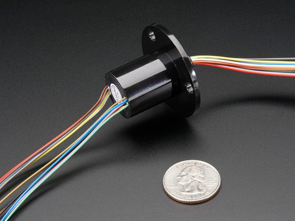 Slip Ring With Flange - 22mm Diameter, 12 Wires, Max 240V @ 2A 4 Slip Ring With Flange - 22mm Diameter, 12 Wires, Max 240V @ 2A - Image 2