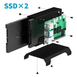 Vertical Dual SSD NAS Bracket For Raspberry Pi -Electronic Accessories Store vertical dual ssd nas bracket for raspberry pi uctronics u6158 29913569493187